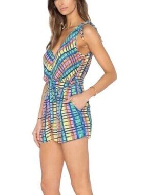 MARA HOFFMAN Blue Romper Short Playsuit Swim Extra Small XS